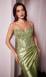 Strapless Long Corset Prom Dress: Ladivine KV1116