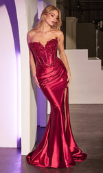 Strapless Long Corset Prom Dress: Ladivine KV1116