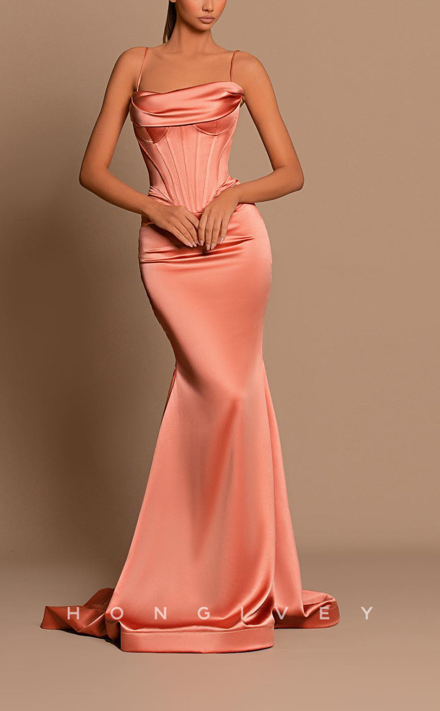 L0971 - Couture Simple Mermaid With Train Formal Evening Party Prom Dress