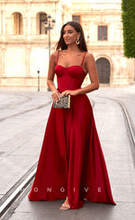 L1019 - Couture Simple Lace-Up Back With Train Formal Party Evening Prom Dress