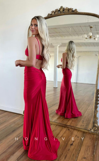 L1064 - Sexy Cutout Tube Top Mermaid With Train Party Prom Evening Formal Dress