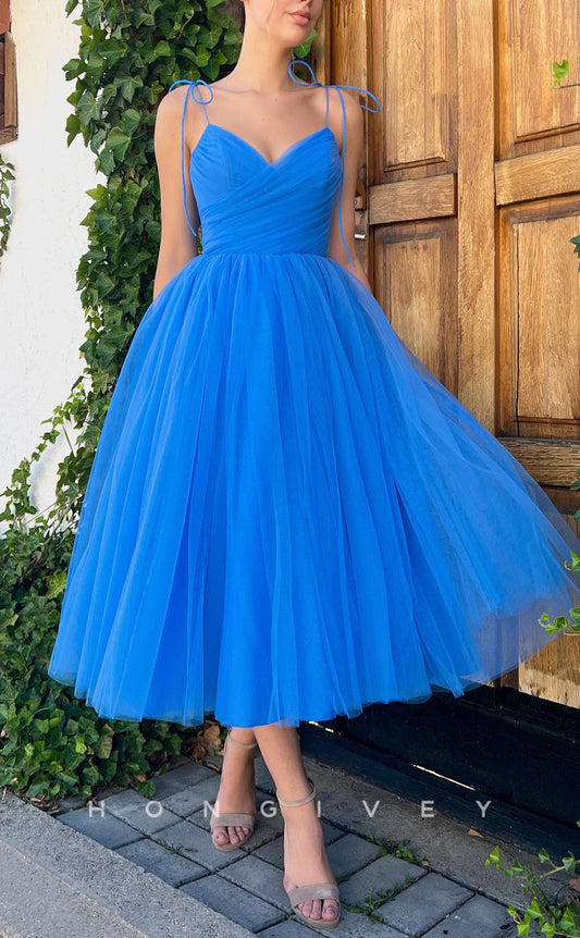 L1270 - Sweet Ruched Tiered Strappy With Bow Detail Prom Formal Party Evening Dress