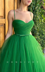 L1273 - Sweet Ruched Tiered Strappy With Bow Detail Prom Formal Party Evening Dress