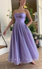 L1275 - Sweet Paneled Ruched Strapless Evening Prom Formal Party Dress