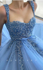 L1276 - Floral Embroidered Beaded With Train Evening Prom Formal Party Dress