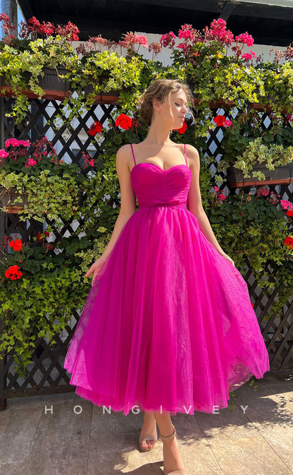 L1299 -  Sweet Ruched Tiered Strappy With Bow Detail Prom Formal Party Evening Dress