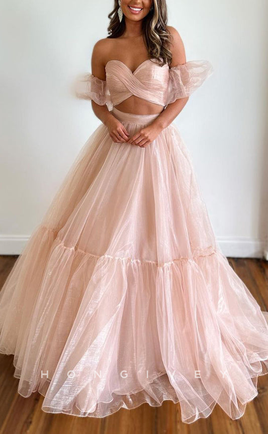 L1301 - Sweet Glitter Sweetheart Strapless Crisscross Back Prom Formal Party Evening Dress