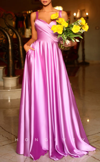 L1314 - Elegant & Luxurious Sweetheart Spaghetti Straps Floor-Length Evening Prom Dress