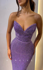 L1453 - Sexy Trumpt Glitter Sweetheart Sleeveless Empire Party Prom Evening Dress