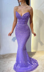 L1453 - Sexy Trumpt Glitter Sweetheart Sleeveless Empire Party Prom Evening Dress