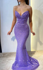 L1453 - Sexy Trumpt Glitter Sweetheart Sleeveless Empire Party Prom Evening Dress