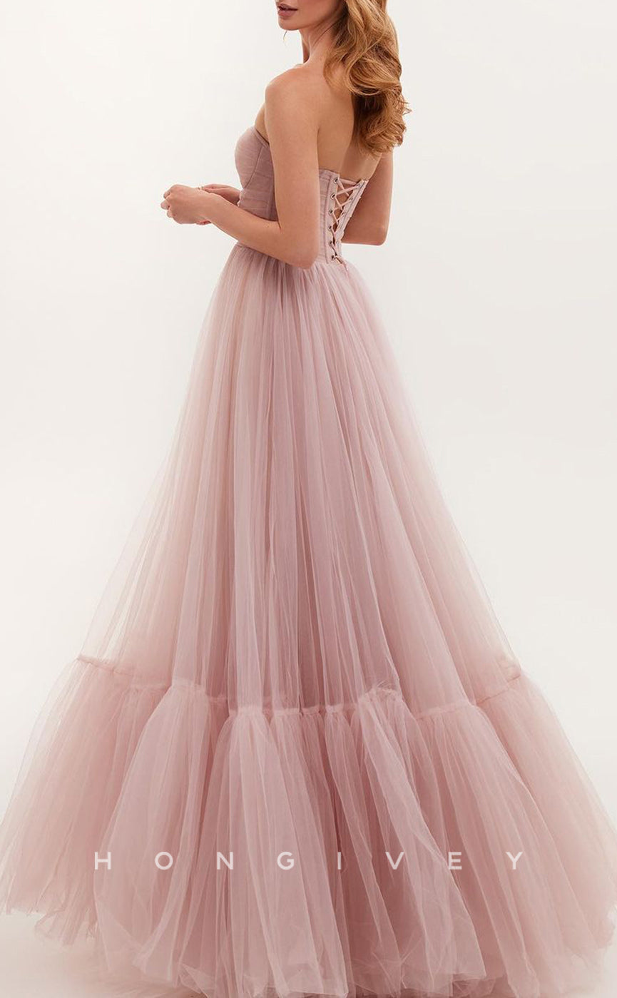 L1543 - Sexy A-Line Tulle Illusion Strapless Detachable Long Sleeve Empire Party Prom Evening Dress