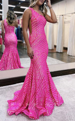 L1685 - Sexy Trumpt Glitter One Shoulder Sleeveless Fully Sequined Party Prom Evening Dress