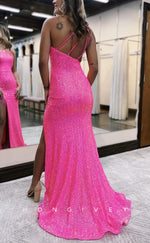 L1693 - Sexy Fitted Glitter Off-Shoulder Sleeveless Empire Beaded Fringe With Side Slit Party Prom Evening Dress