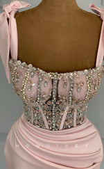 L1806 - Sexy Satin Fitted Illusion Sweetheart Straps Empire Pleats Beaded Party Prom Evening Dress