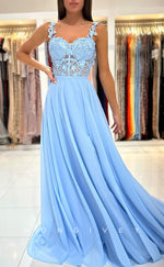 L1901 - Sexy Satin A-Line Sweetheart Straps Illusion Empire With Side Slit Party Prom Evening Dress