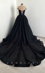 L2004 - Sexy Glitter Satin A-Line Off-Shoulder Illusion Empire Beaded Appliques Party Prom Evening Dress