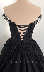 L2004 - Sexy Glitter Satin A-Line Off-Shoulder Illusion Empire Beaded Appliques Party Prom Evening Dress