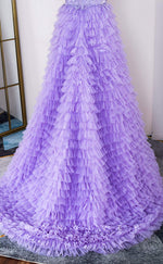 L2481 - Sexy Tulle A-Line V-Neck Sleeveless Empire Appliques Beaded Party Prom Evening Dress