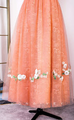 L2489 - Sexy Tulle A-Line Square Straps Empire Floral Appliqued Party Prom Evening Dress