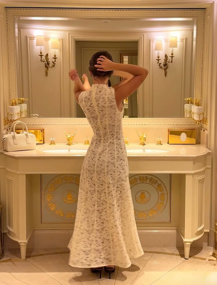 Lace High Neck A-Line Sleeveless Ankle-Length Evening Dress