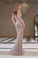 Sexy Sweetheart Sleeveless Sequins Sparkle Sheer Mermaid Prom Dress