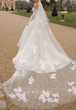 Strapless A-Line Covered Button Bridal Gown Lace Court Train Wedding Dresses