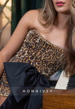 Luxurious Sheath Sweetheart Brown Leopard Print Short Homecoming Dress with Beading