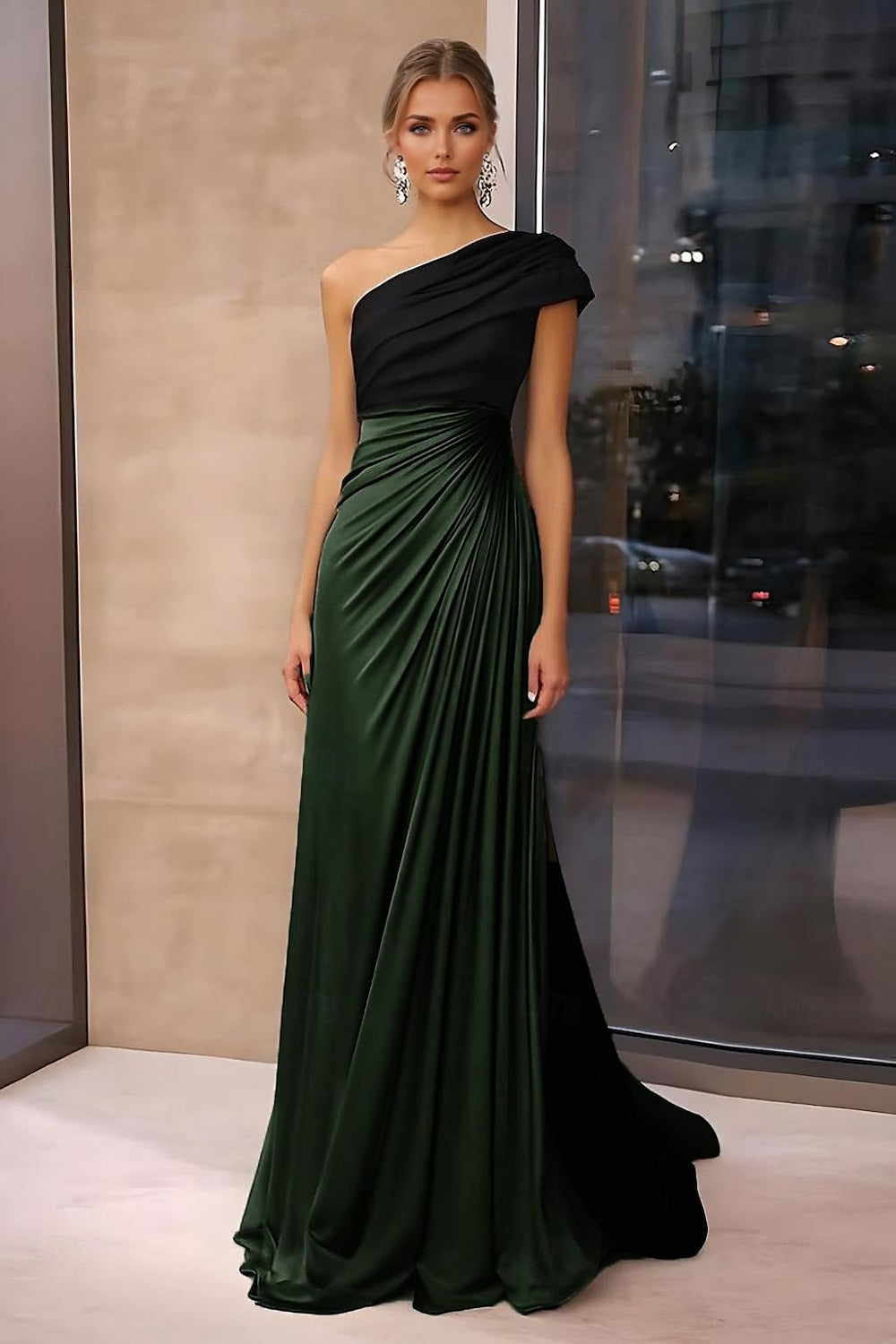 Simple One Shoulder Mermaid Eveing Dress