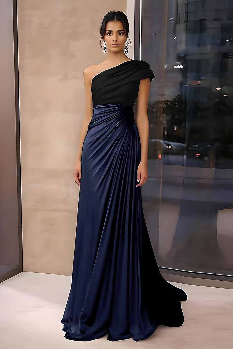 Simple One Shoulder Mermaid Eveing Dress