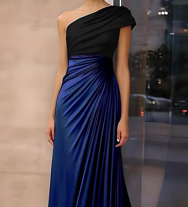 Simple One Shoulder Mermaid Eveing Dress