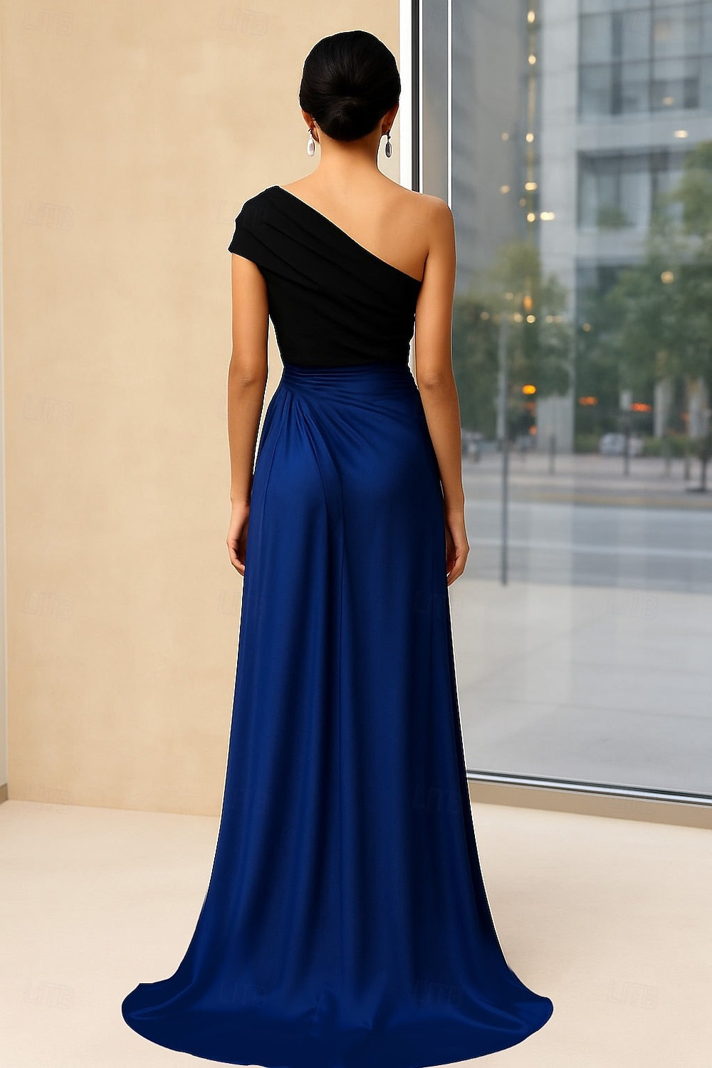 Simple One Shoulder Mermaid Eveing Dress