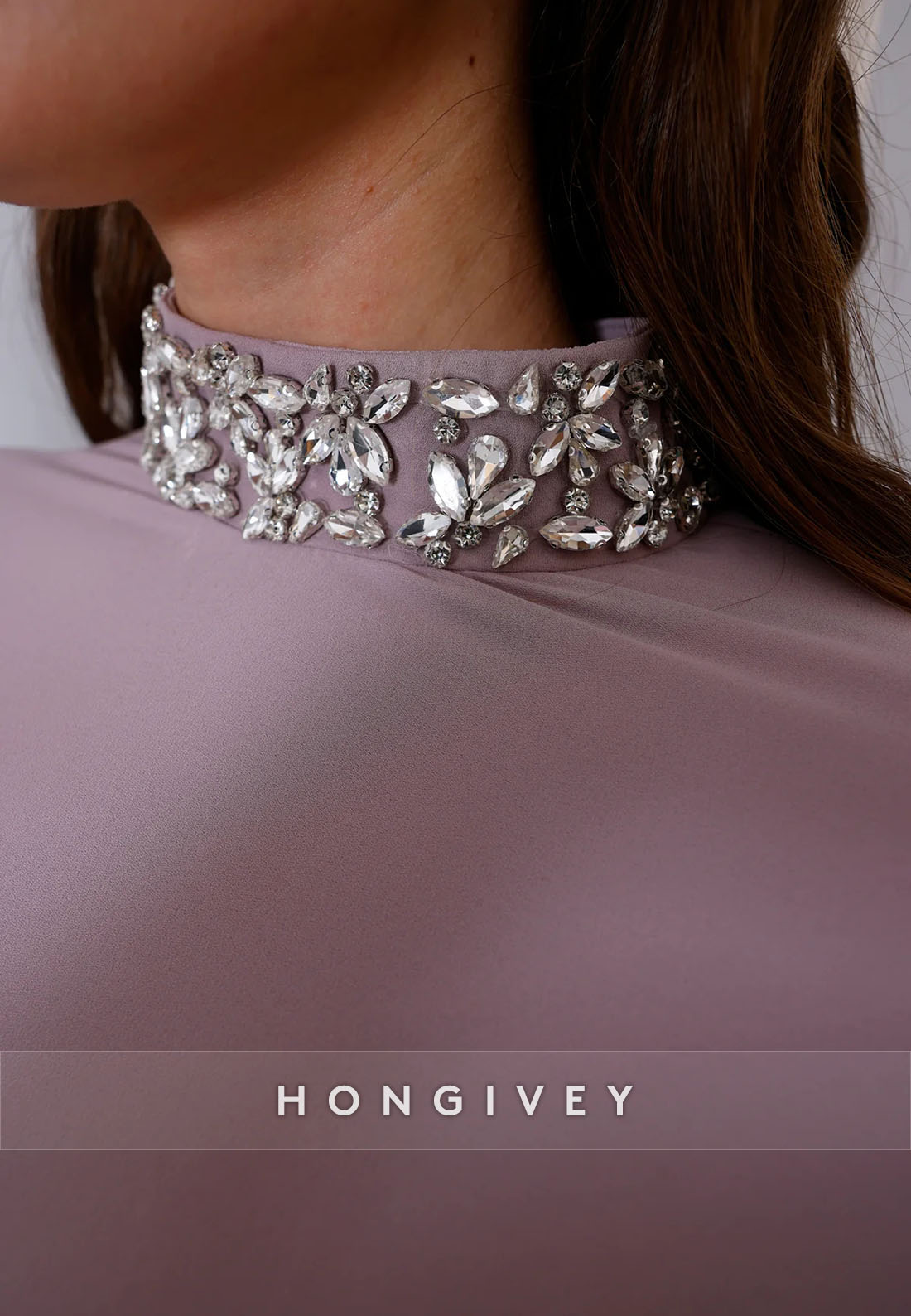 High Neck Long Sleeves Shawl Floor-Length Trumpet Evening Gowns with Cape