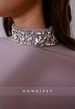 High Neck Long Sleeves Shawl Floor-Length Trumpet Evening Gowns with Cape