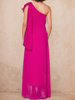 One-Shoulder Sleeveless Floor-Length Mother of the Bride Dresses with Split Side
