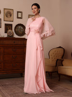 Cowl Neck Chiffon Mother of the Bride Dresses Sequins Floor-Length Sleeveless Ruffles