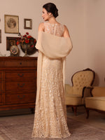 2 Pieces Lace Mother of the Bride Dresses with Shawl Scoop Beading Sleeveless Floor-Length