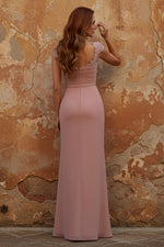 Square Collar Chiffon Mother of the Bride Dresses Floor-Length Ruffles Ruched Sleeveless Lace