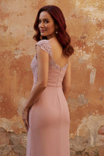 Square Collar Chiffon Mother of the Bride Dresses Floor-Length Ruffles Ruched Sleeveless Lace