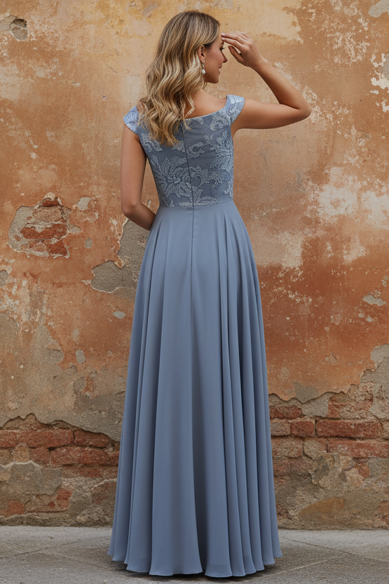 Scoop Chiffon Mother of the Bride Dresses Lace Sequins Floor-Length Sleeveless Pleated