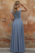 Scoop Chiffon Mother of the Bride Dresses Lace Sequins Floor-Length Sleeveless Pleated