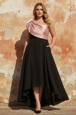 One-Shoulder Stretch Satin Plus Size Mother of the Bride Dresses Sleeveless Floor-Length