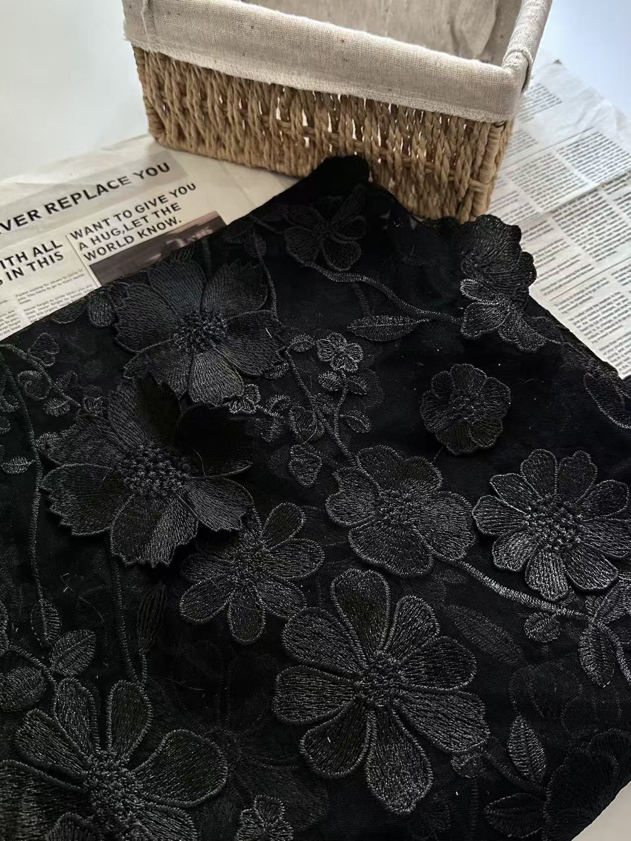 High Neck Lace Floral Mother of the Bride Dresses Long Sleeves Tea-Length