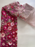 High Neck Lace Floral Mother of the Bride Dresses Long Sleeves Tea-Length