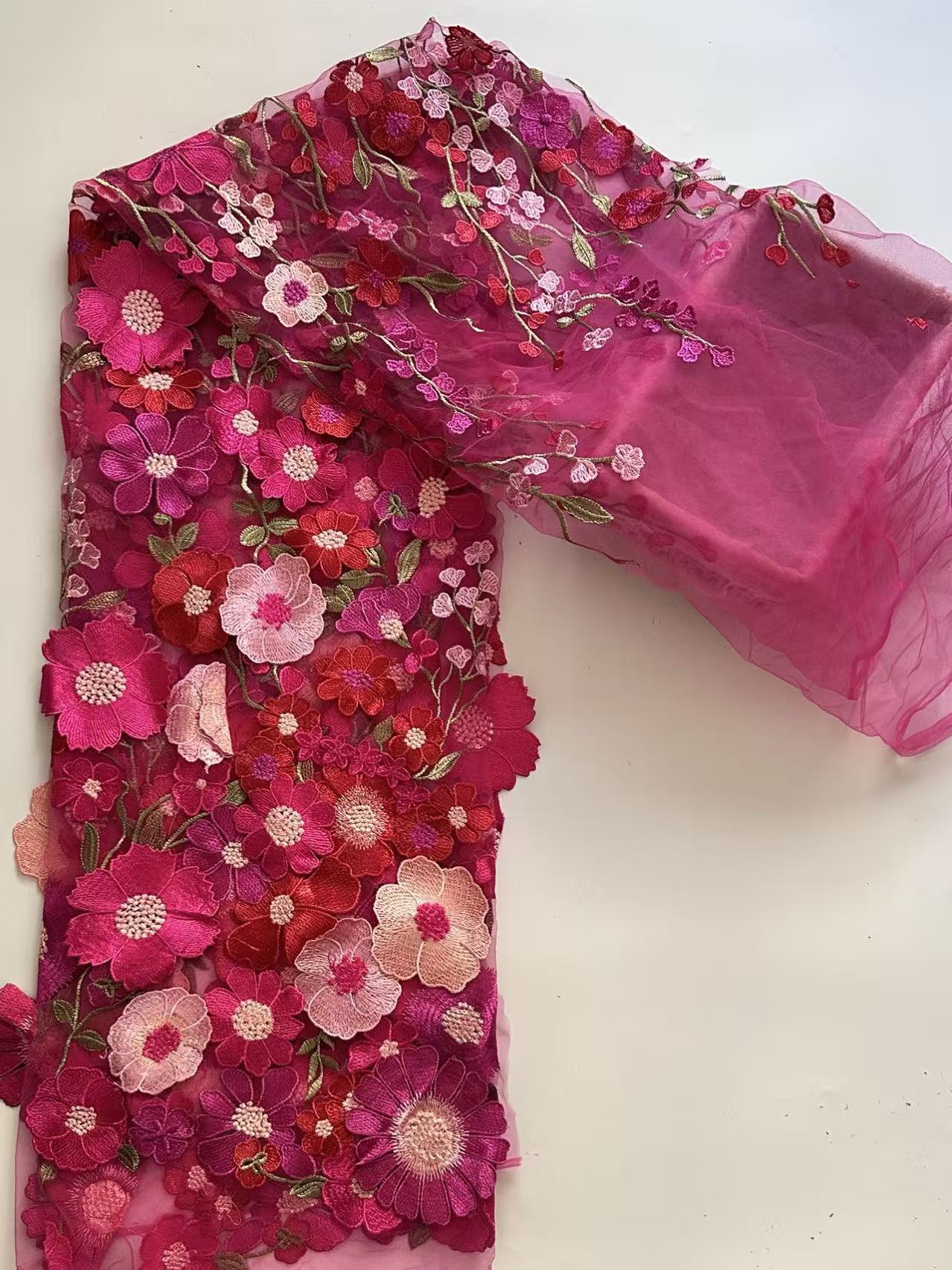 High Neck Lace Floral Mother of the Bride Dresses Long Sleeves Tea-Length