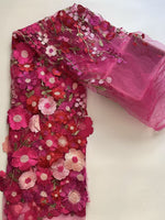 High Neck Lace Floral Mother of the Bride Dresses Long Sleeves Tea-Length