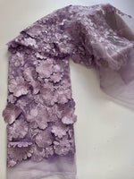 High Neck Lace Floral Mother of the Bride Dresses Long Sleeves Tea-Length