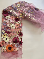 High Neck Lace Floral Mother of the Bride Dresses Long Sleeves Tea-Length