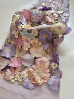 High Neck Lace Floral Mother of the Bride Dresses Long Sleeves Tea-Length