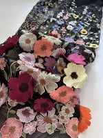 High Neck Lace Floral Mother of the Bride Dresses Long Sleeves Tea-Length